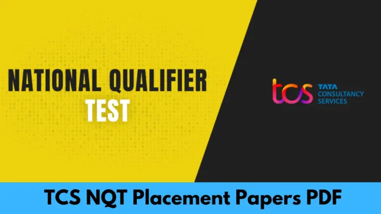 TCS NQT Placement Papers PDF
