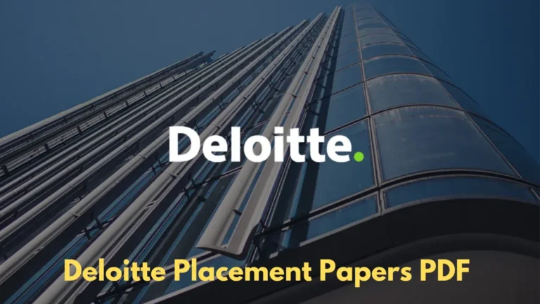Deloitte Placement Papers PDF