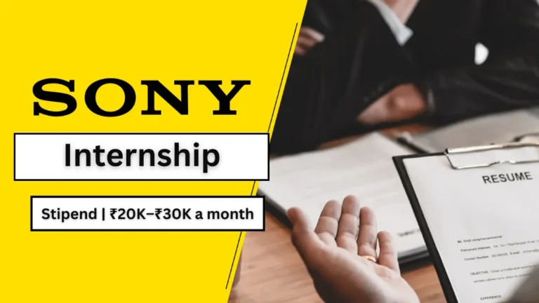 Sony Internship 2024